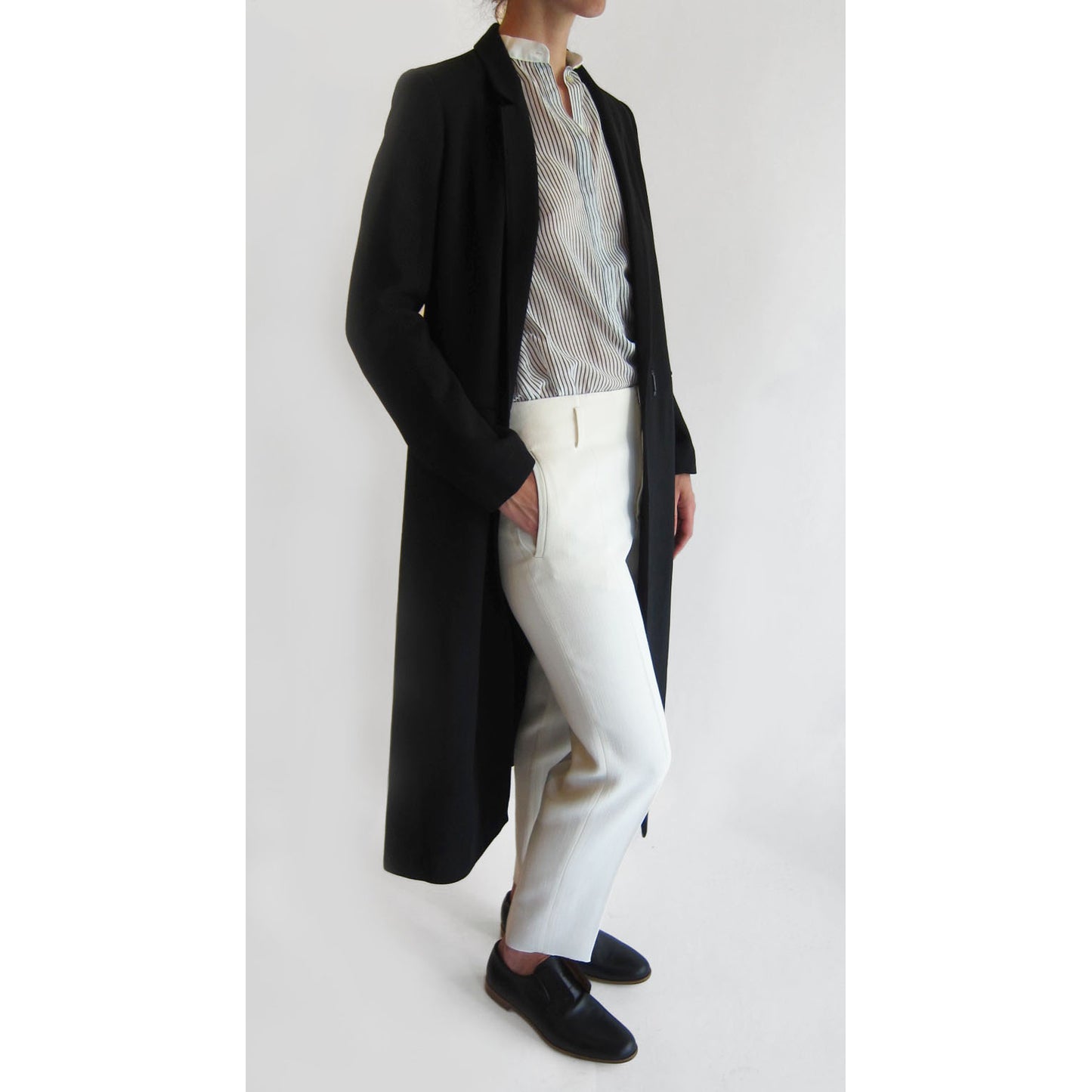 Forte.Forte Wool Crepe Trousers in Ivory, size "II" (fits US size 6)