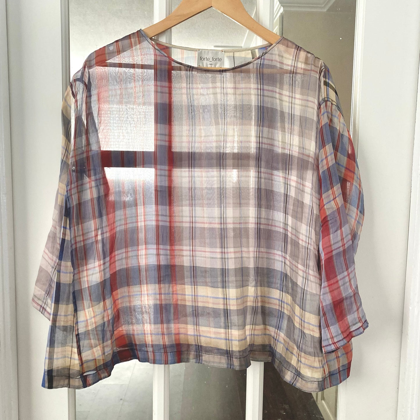 Forte_Forte Organza Plaid Top, size "1" (size small)