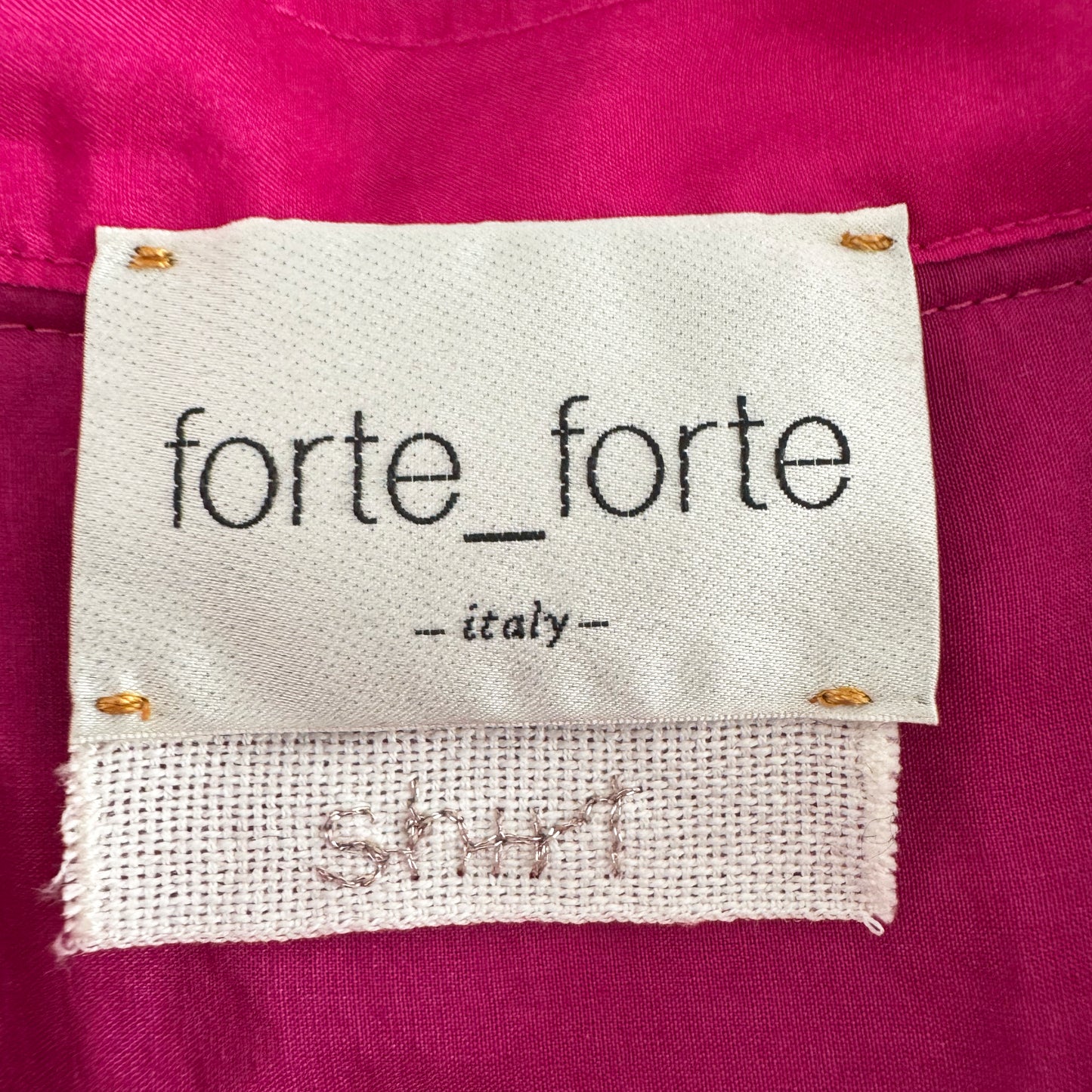 Forte_Forte "Grandfather" Voile Shirt in Hot Pink, size "II" (Medium)