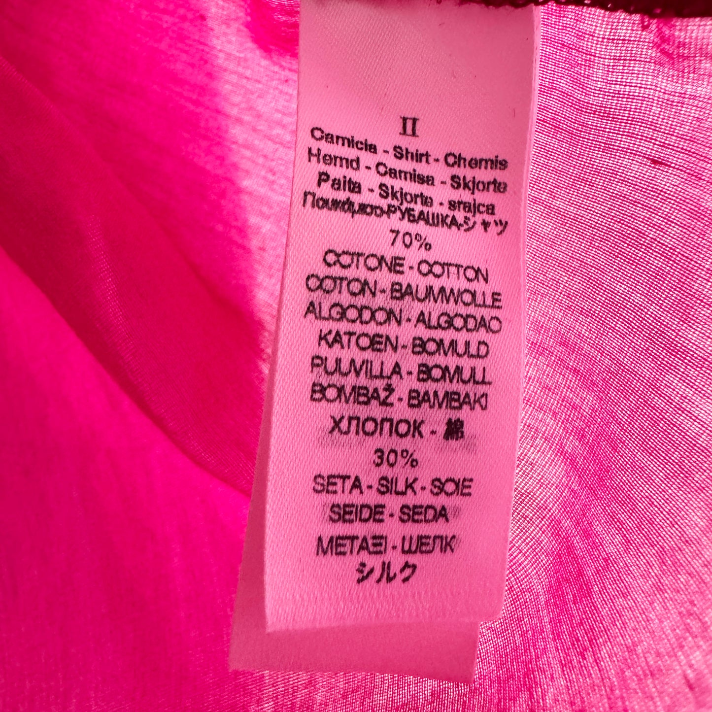 Forte_Forte "Grandfather" Voile Shirt in Hot Pink, size "II" (Medium)