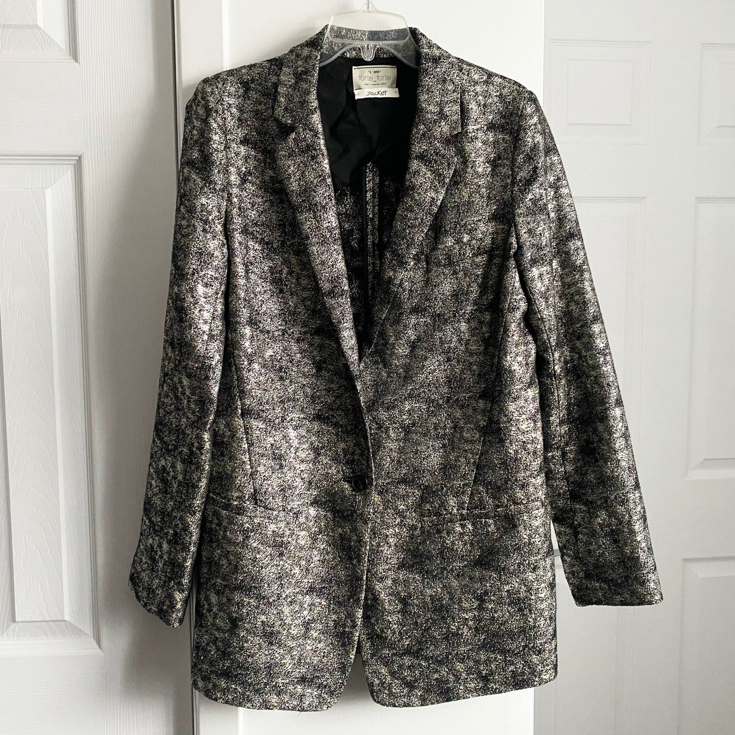 Forte.Forte Silver Jacquard Blazer, size "1", fits like a US size 2 (XS)