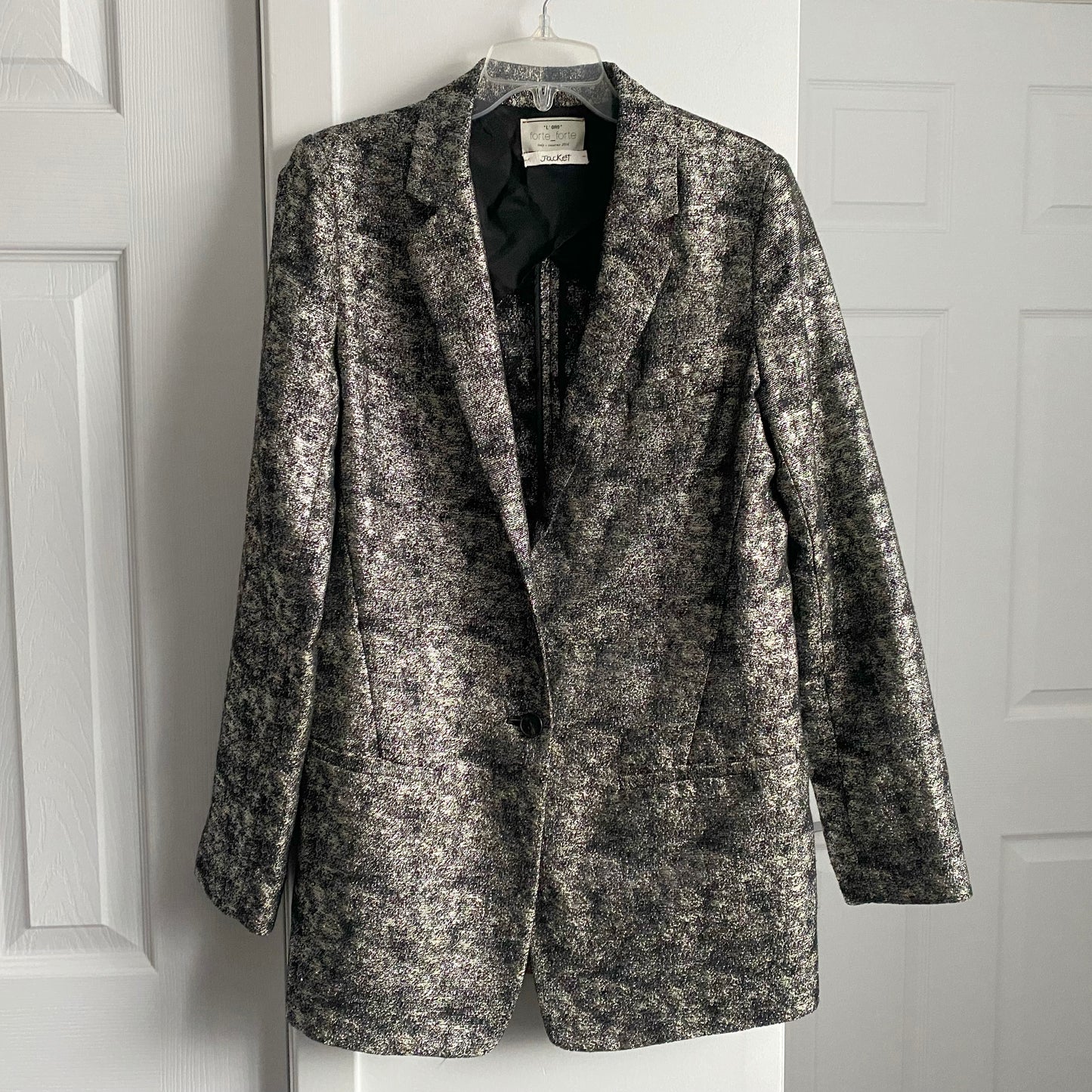 Forte.Forte Silver Jacquard Blazer, size "1", fits like a US size 2 (XS)