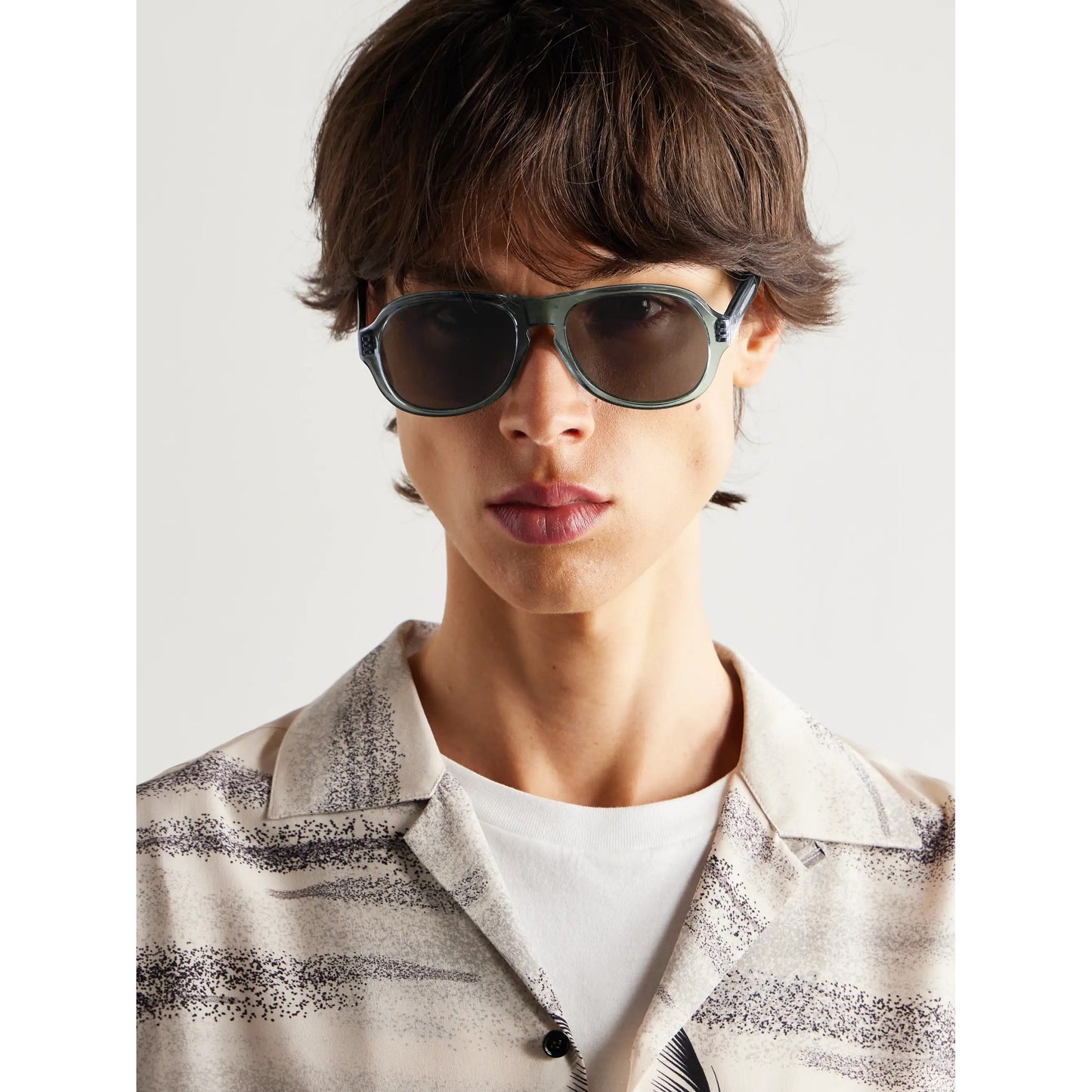 Celine 56mm Aviator Style Sunglasses in Green