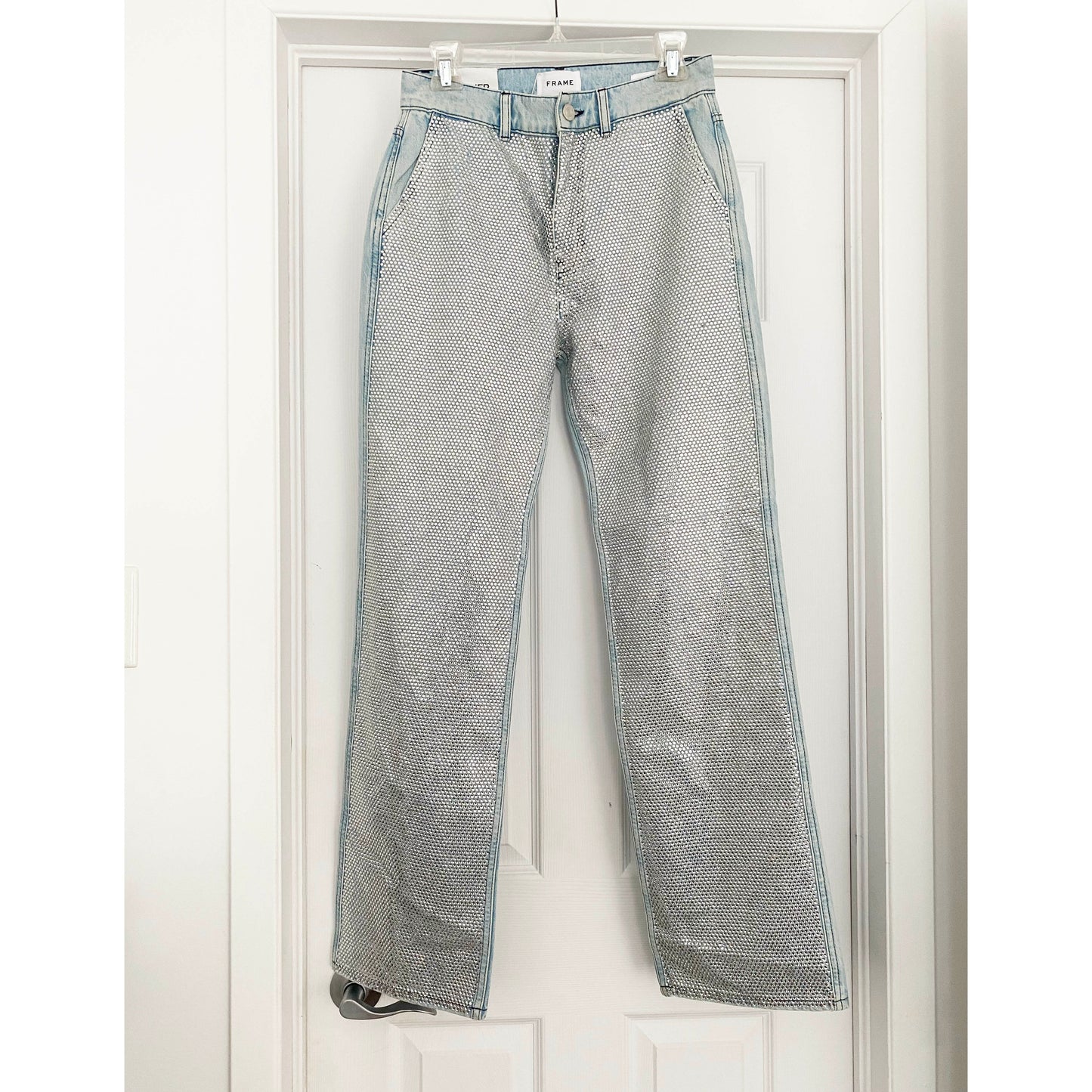 FRAME Le Jane High-Rise Embellished Jeans, size 26