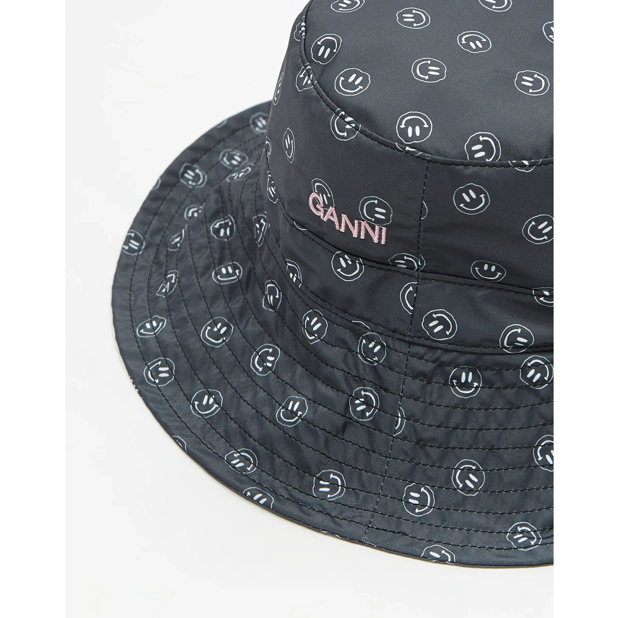 Ganni Printed Bucket Hat in "Phantom"