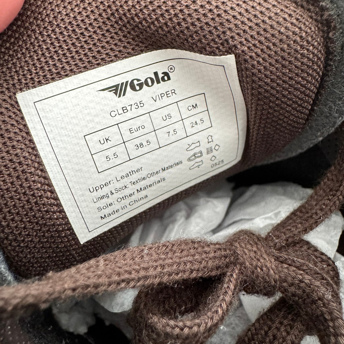 GOLA "Viper" sneaker in Brown/Blue, size 7.5