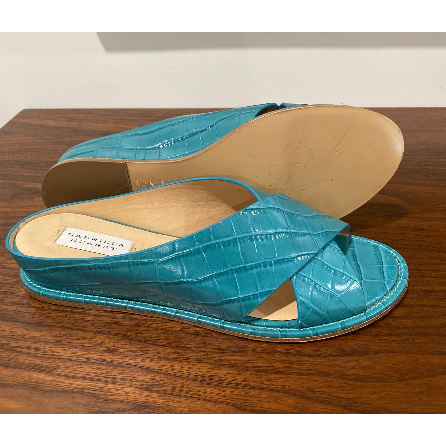 Gabriela Hearst "Ellington" Sandals in Blue, size 38.5