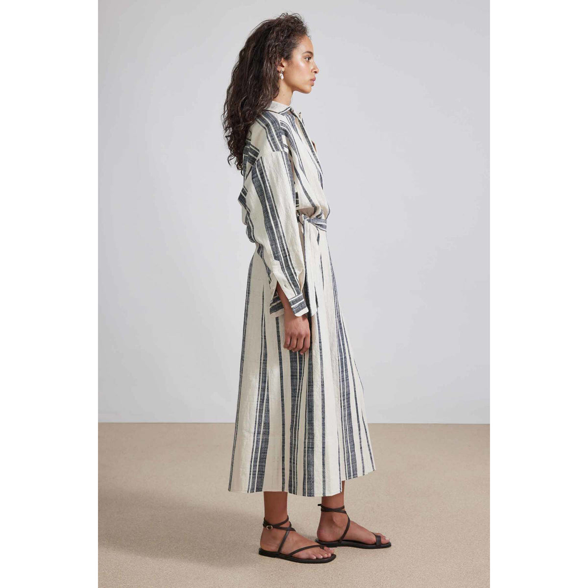 Apiece Apart "Gabrielle" Stripe Wrap Dress, size Small
