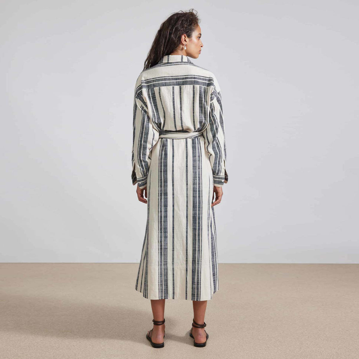 Apiece Apart "Gabrielle" Stripe Wrap Dress, size Small