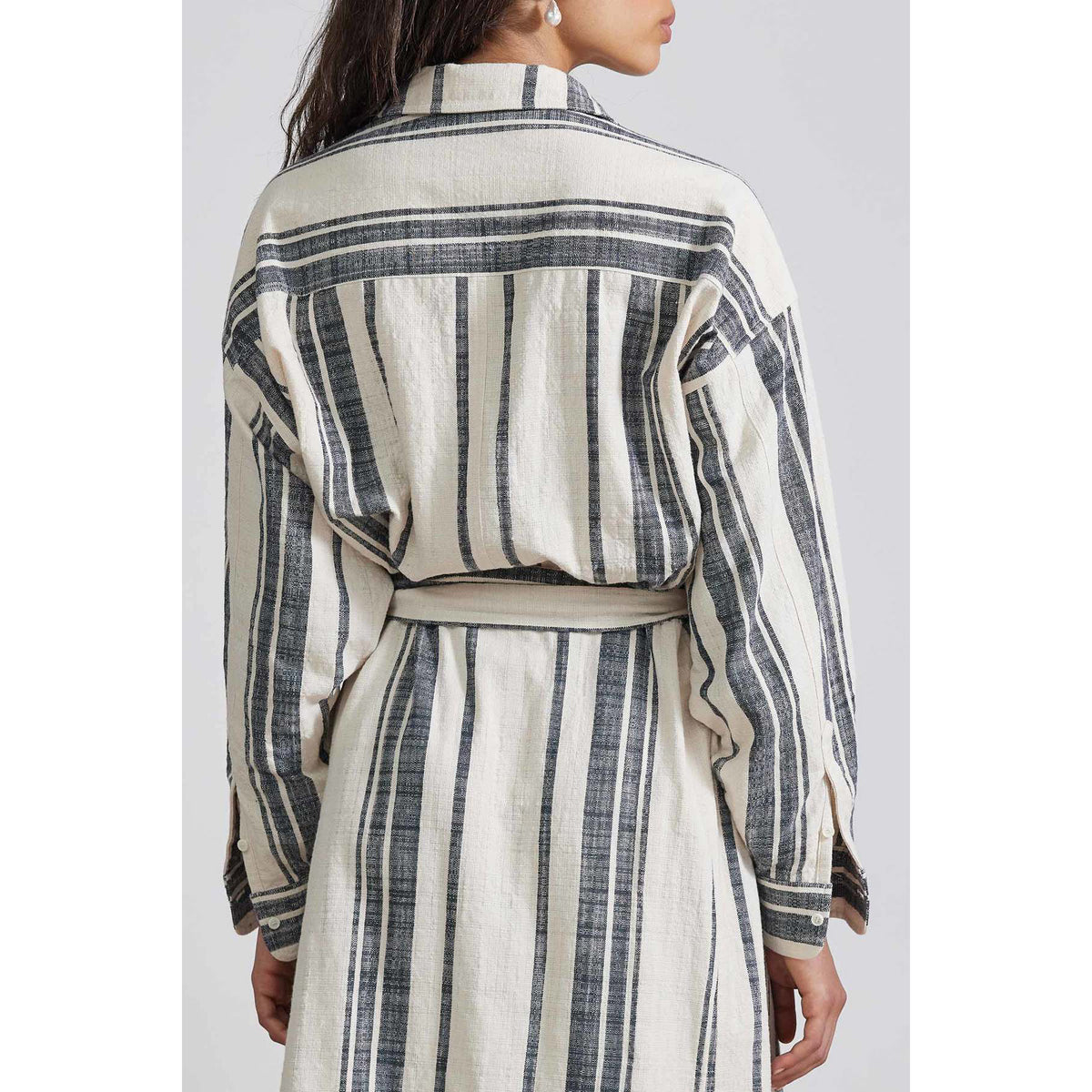 Apiece Apart "Gabrielle" Stripe Wrap Dress, size Small