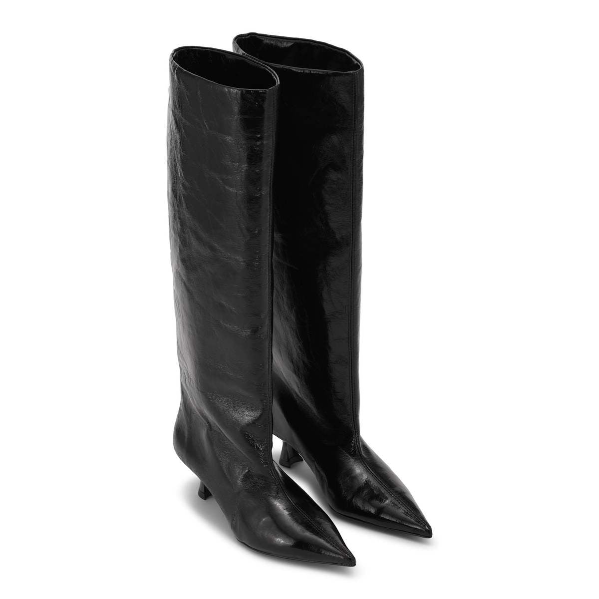 Ganni Soft Slouchy High Shaft Boot in Black, size 38