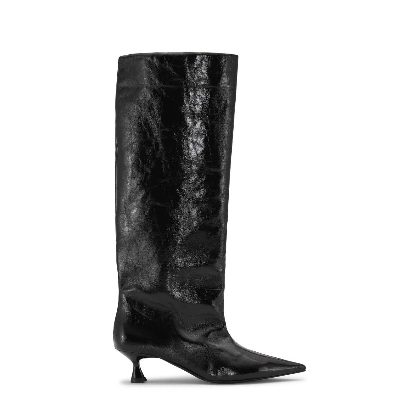 Ganni Soft Slouchy High Shaft Boot in Black, size 38