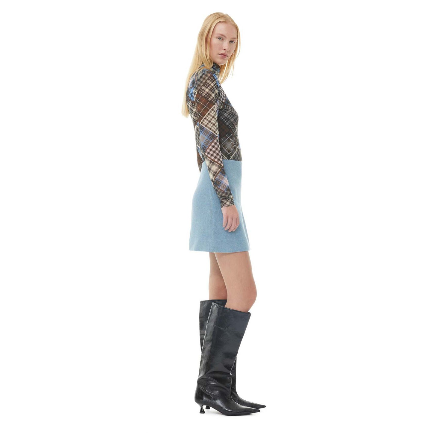 Ganni Soft Slouchy High Shaft Boot in Black, size 38