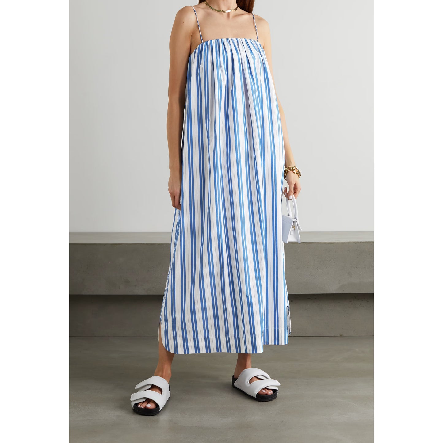 Ganni Striped Tent Dress in Blue/White, size 38 (Size Medium)