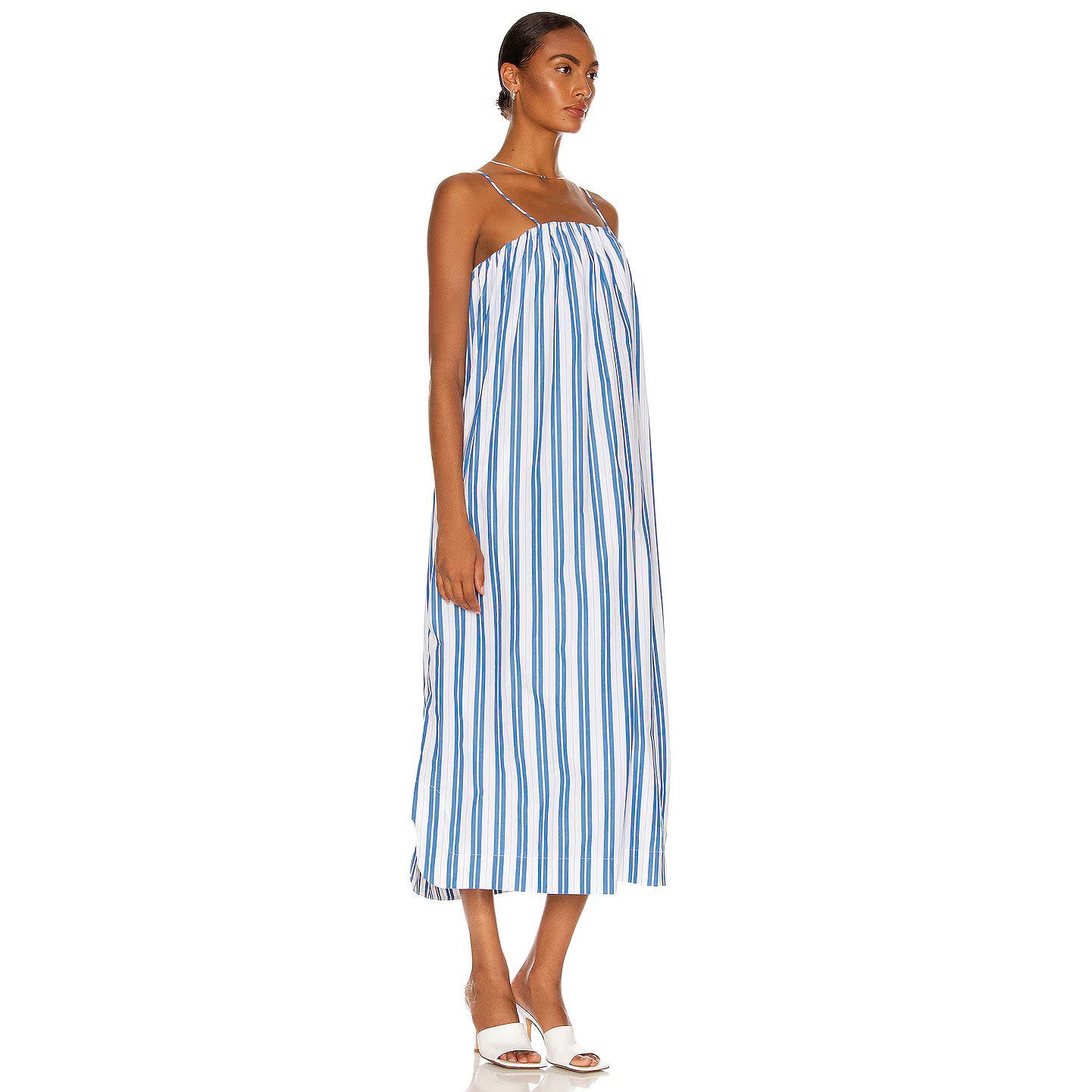 Ganni Striped Tent Dress in Blue/White, size 38 (Size Medium)