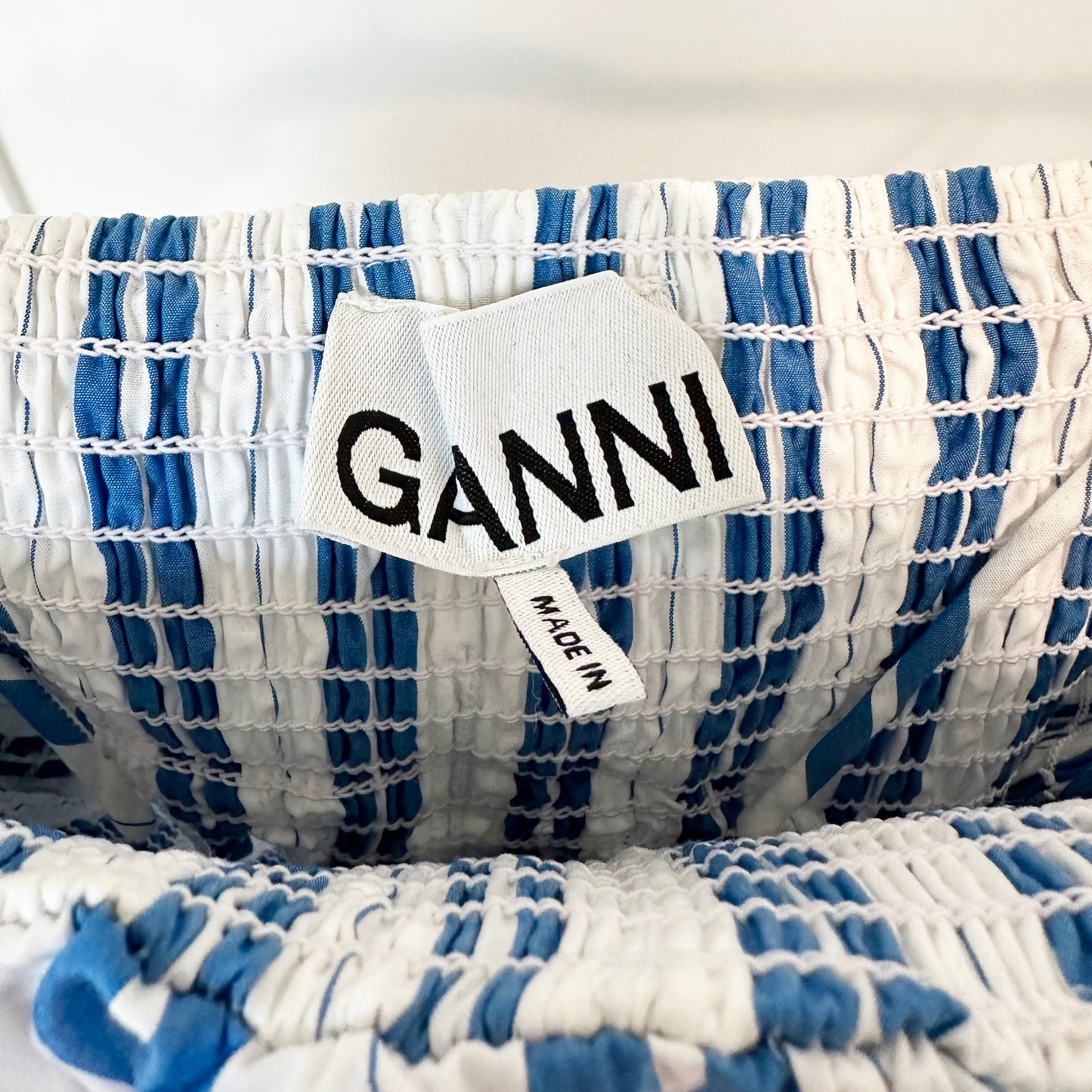 Ganni Striped Tent Dress in Blue/White, size 38 (Size Medium)