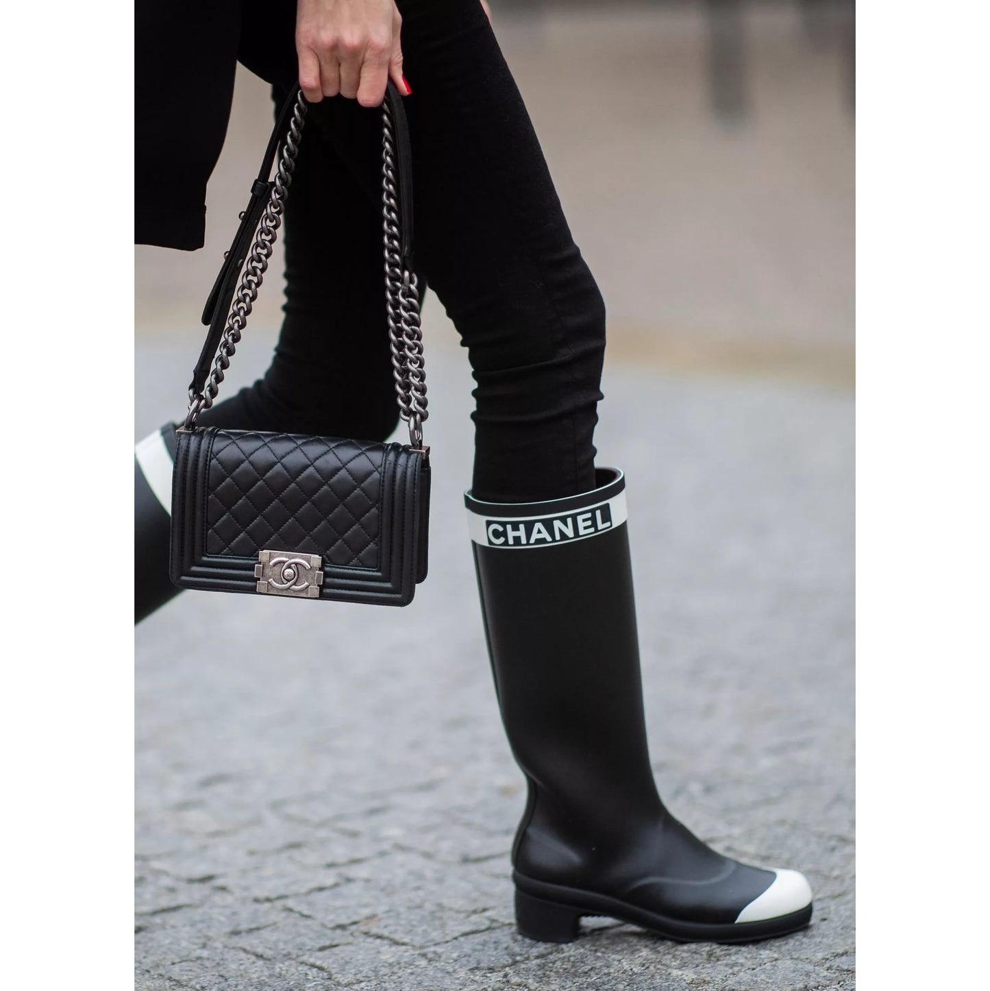 Chanel Cap Toe Rain Boots, size 39