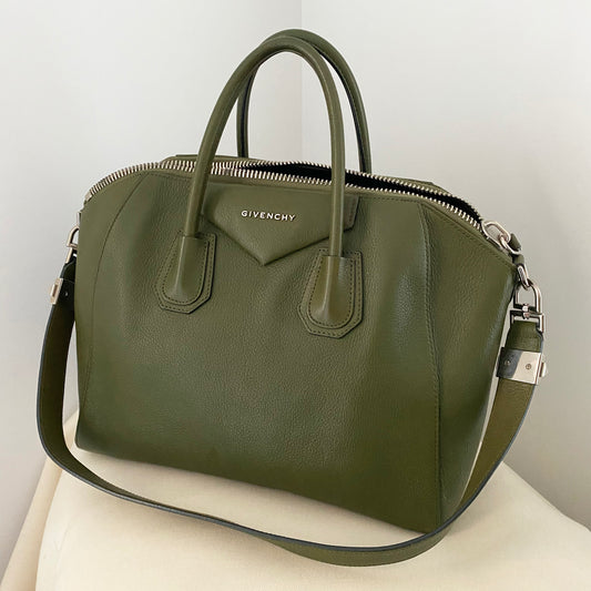 Givenchy Medium Antigona Bag in Olive Green