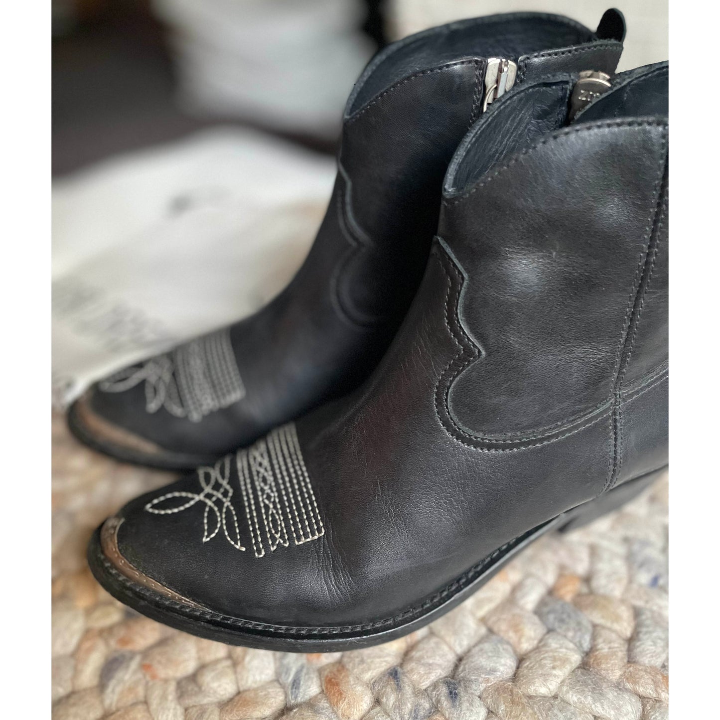 Botte de cowboy en cuir noir Golden Goose, taille 37