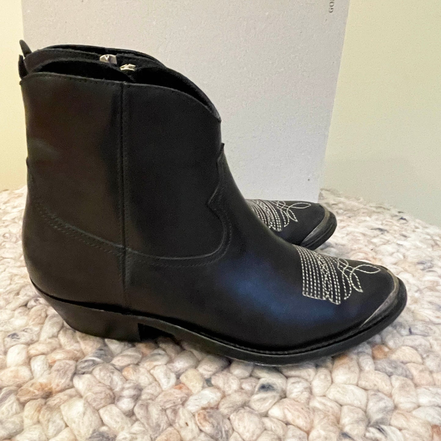 Botte de cowboy en cuir noir Golden Goose, taille 37