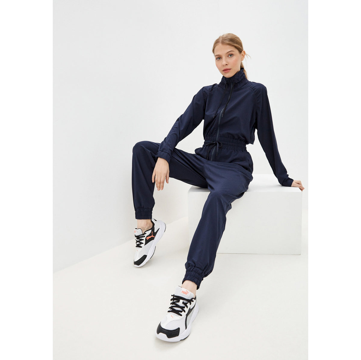 Goop x Puma "Windbreaker Training" Jumpsuit in Navy, size Large