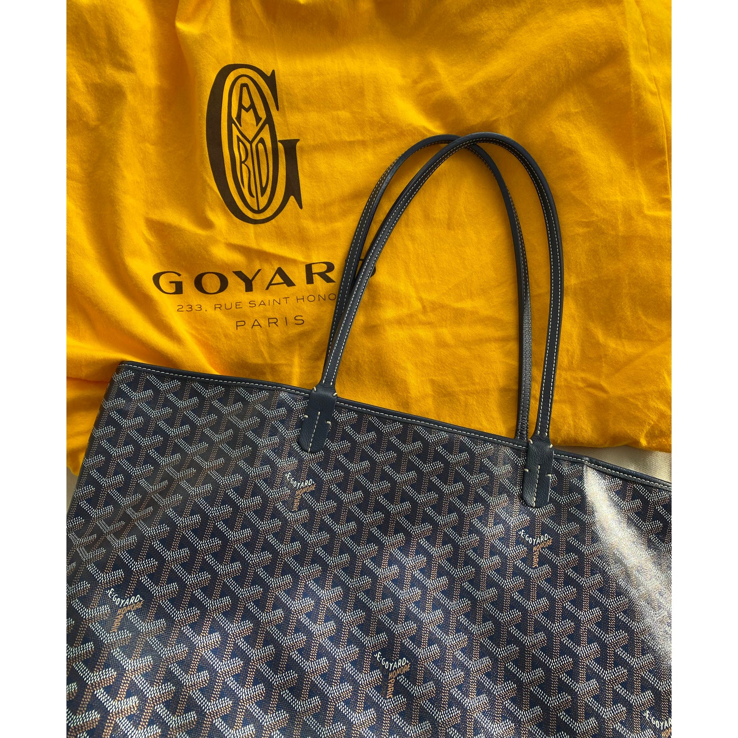 Sac fourre-tout Goyard "Artois" en bleu marine (taille MM)