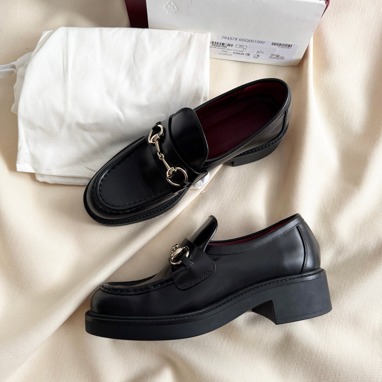 Gucci Loafers w Horsebit in Black, size 37.5