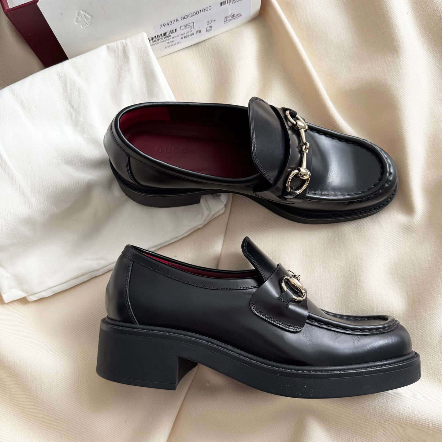 Gucci Loafers w Horsebit in Black, size 37.5