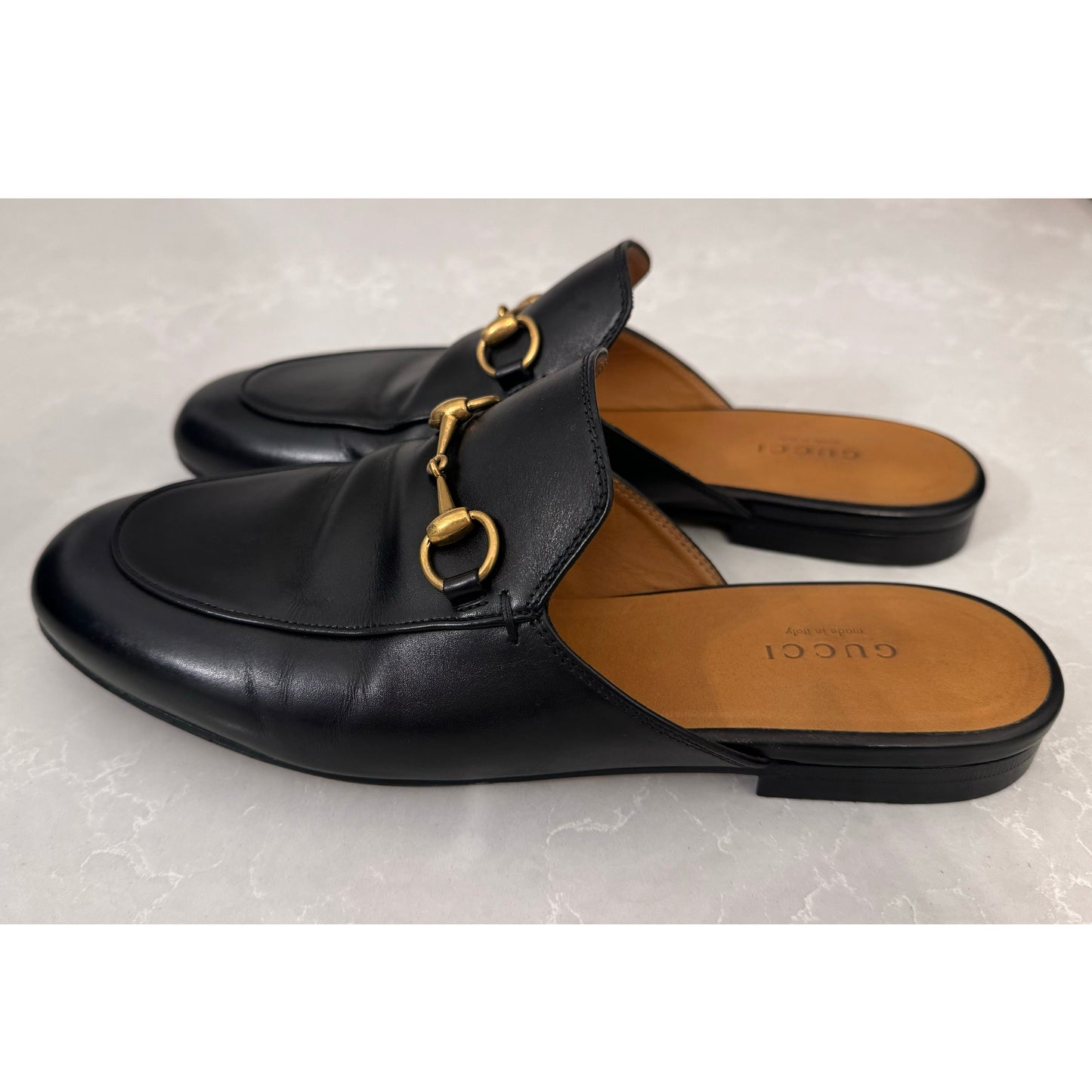 Gucci Princetown Mules in Black, size 38 (fits like 7)