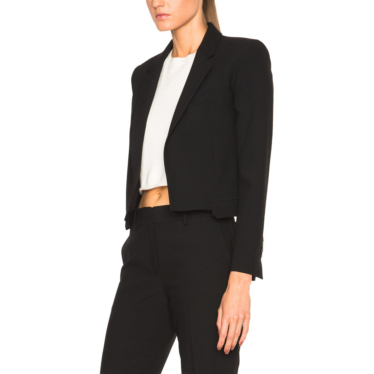 Helmut Lang Cropped Blazer in Black, size 4