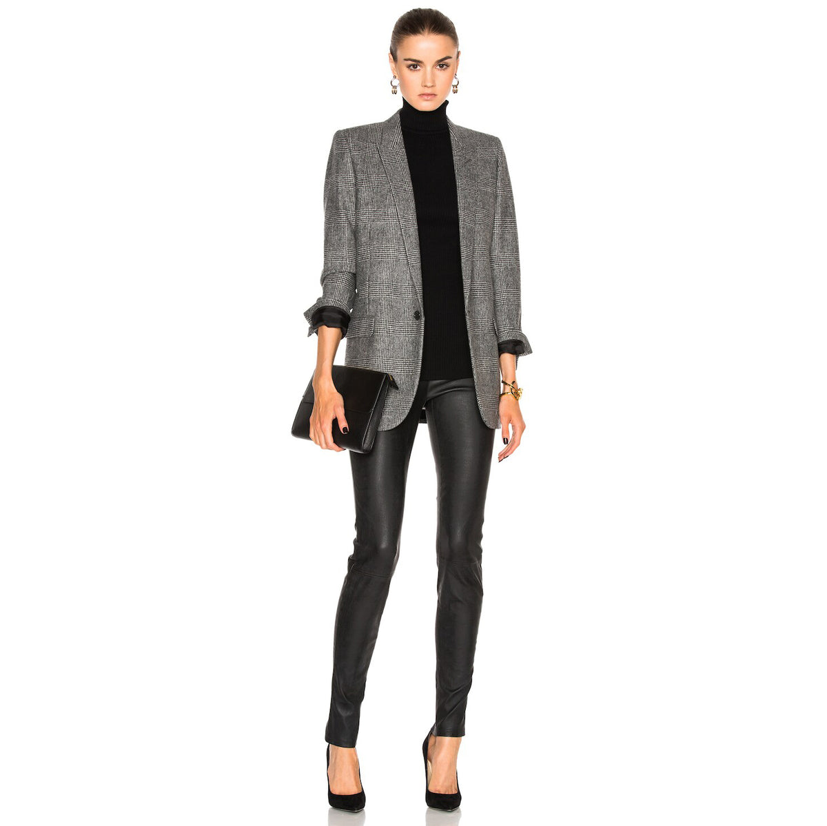 Helmut Lang Leather Leggings in Black, size 6