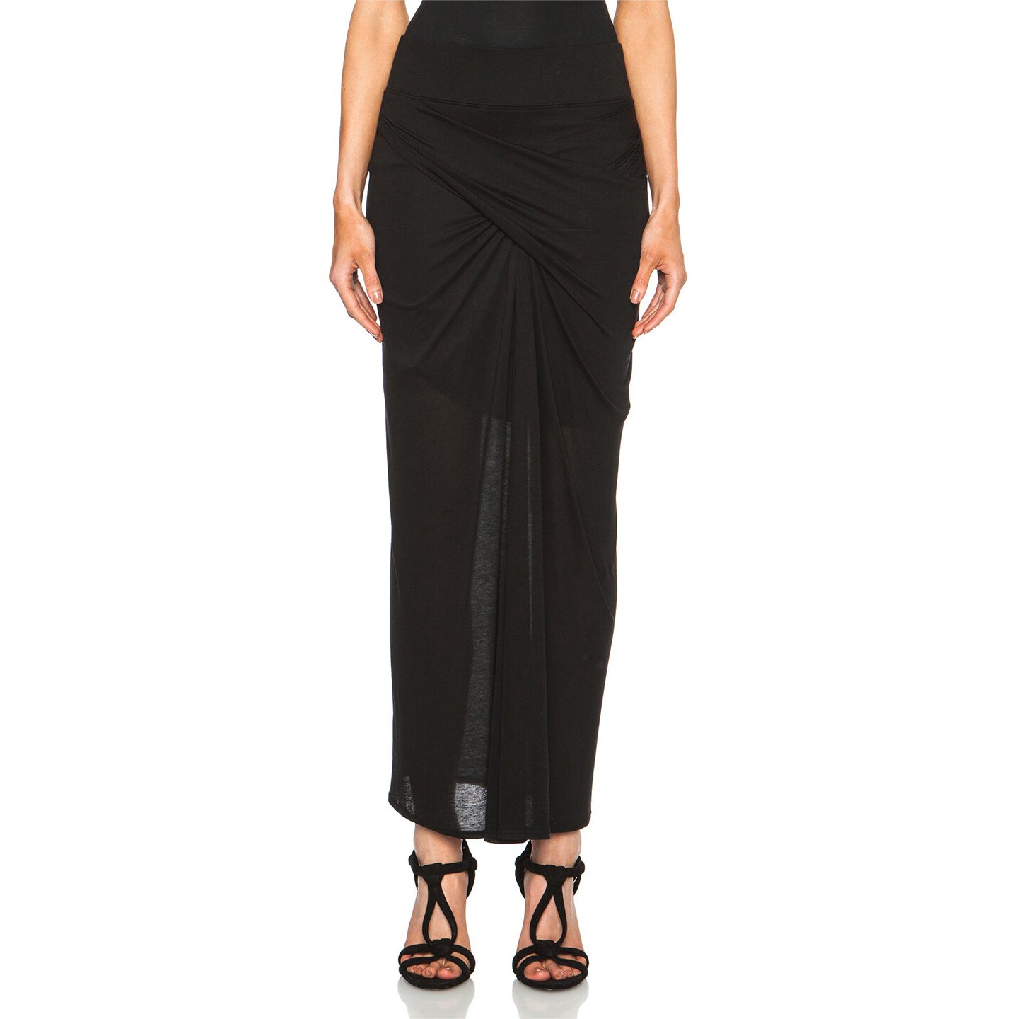 Helmut Lang "Entity" Tencel Jersey Skirt in Black, size Medium