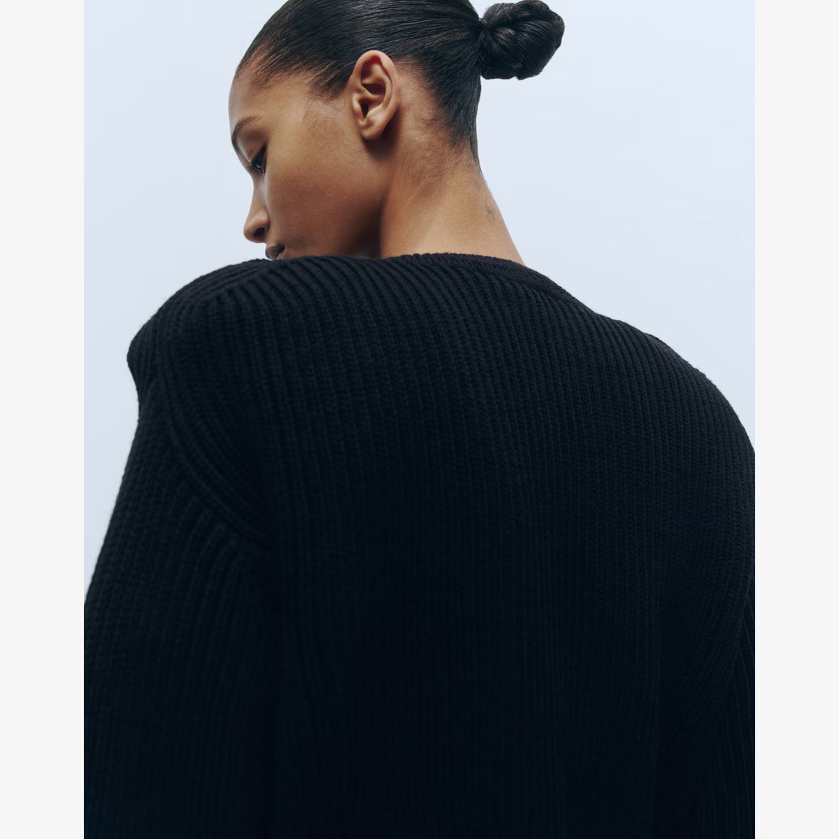 Wardrobe NYC x H&M Cropped Cardigan with Shoulder Pads in Black, size Small