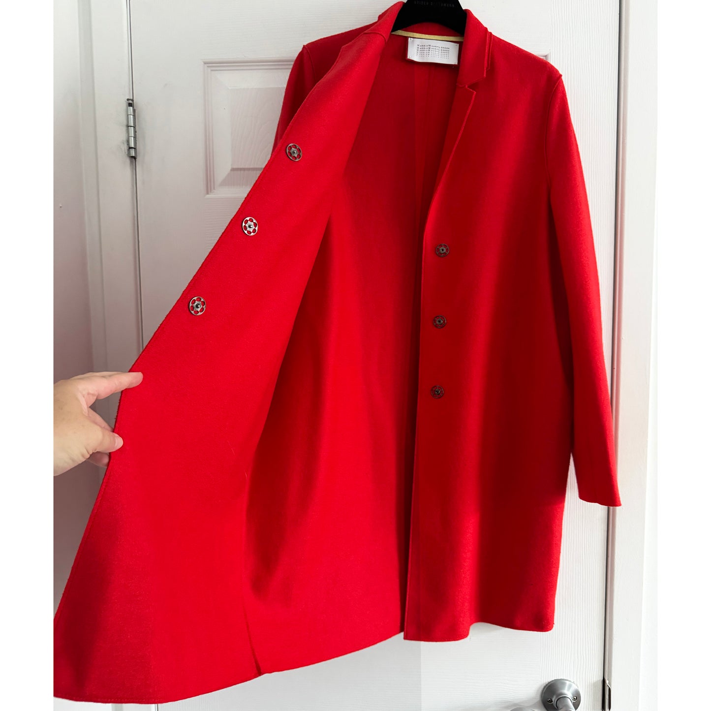 Harris Wharf Cocoon Coat in Red, size 44IT (S/M ish)