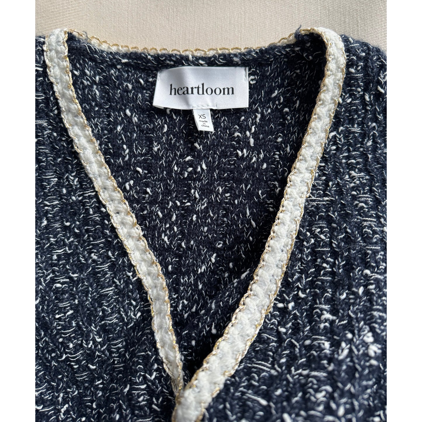 Heartloom "Leo" Cardigan in Indigo, size XS