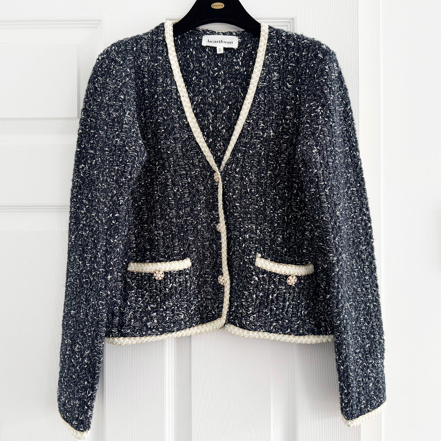 Heartloom "Leo" Cardigan in Indigo, size XS