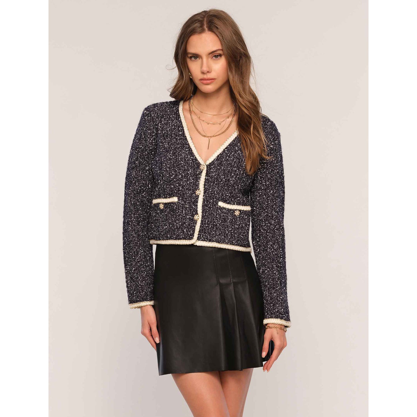 Heartloom "Leo" Cardigan in Indigo, size XS