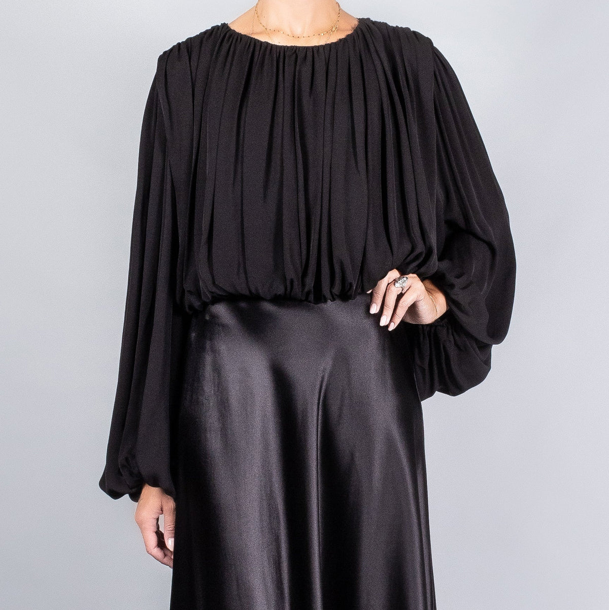 Heirlome "Michele" Top in Black, size Small