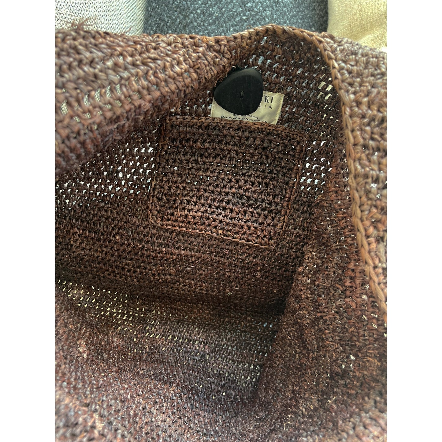 Helen Kaminski Brown Raffia Tote Bag