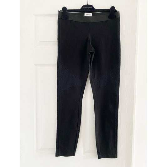 Helmut Lang Black Leggings with Mesh Insert Panel, size Medium