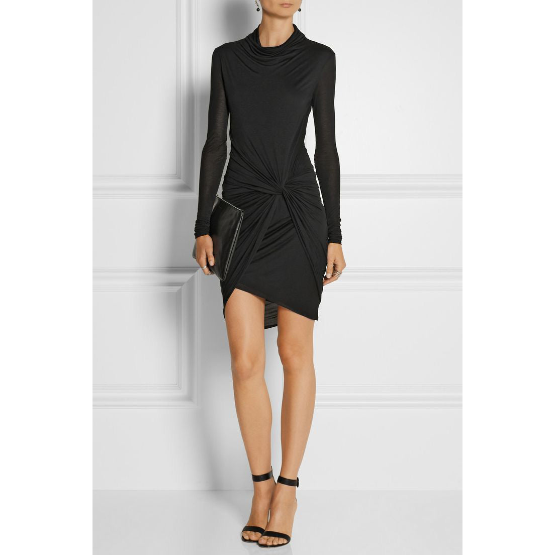 Helmut Lang Slack Jersey Twist Dress Dress in Black, size Medium