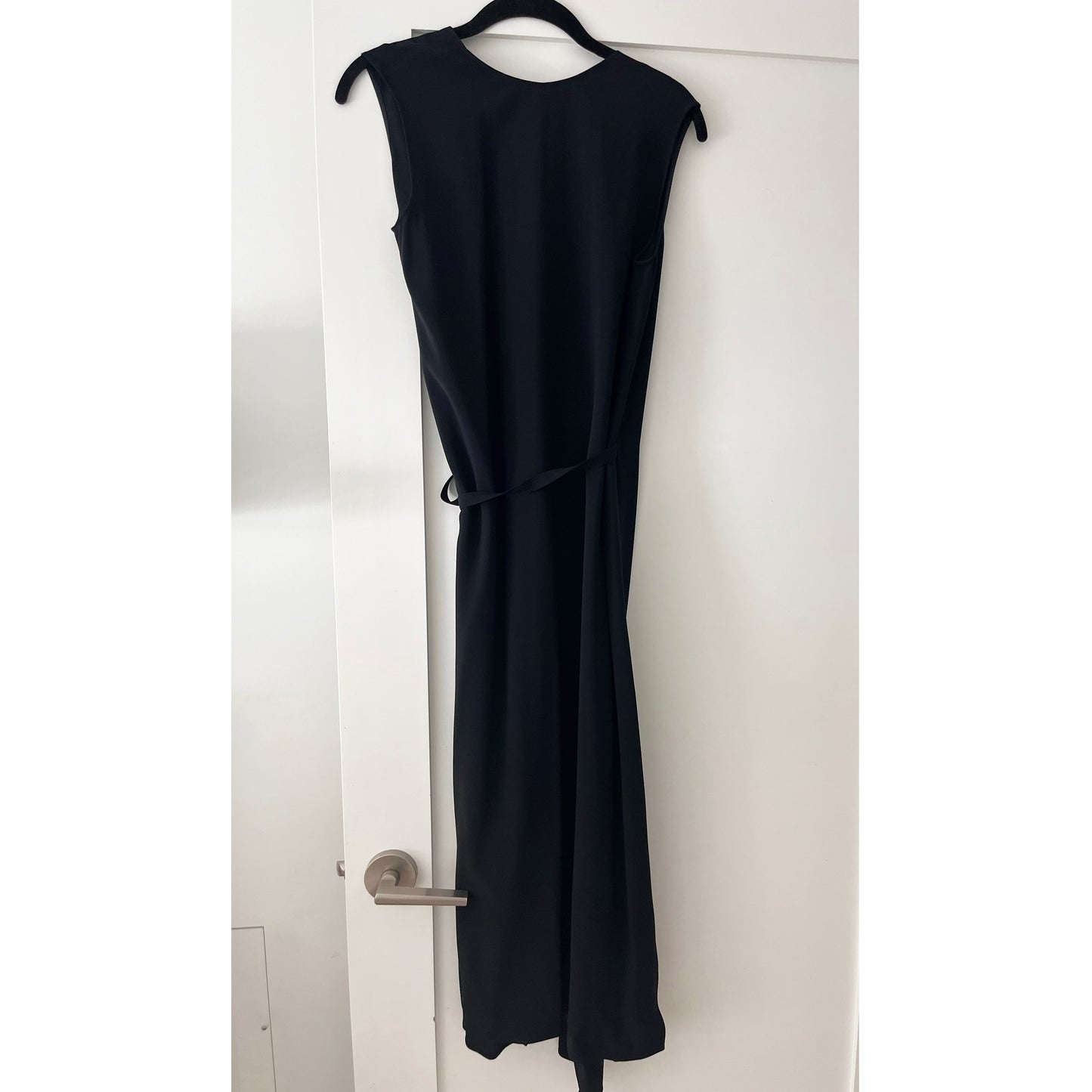 Helmut Lang Black Crepe Wrap Dress, size XS