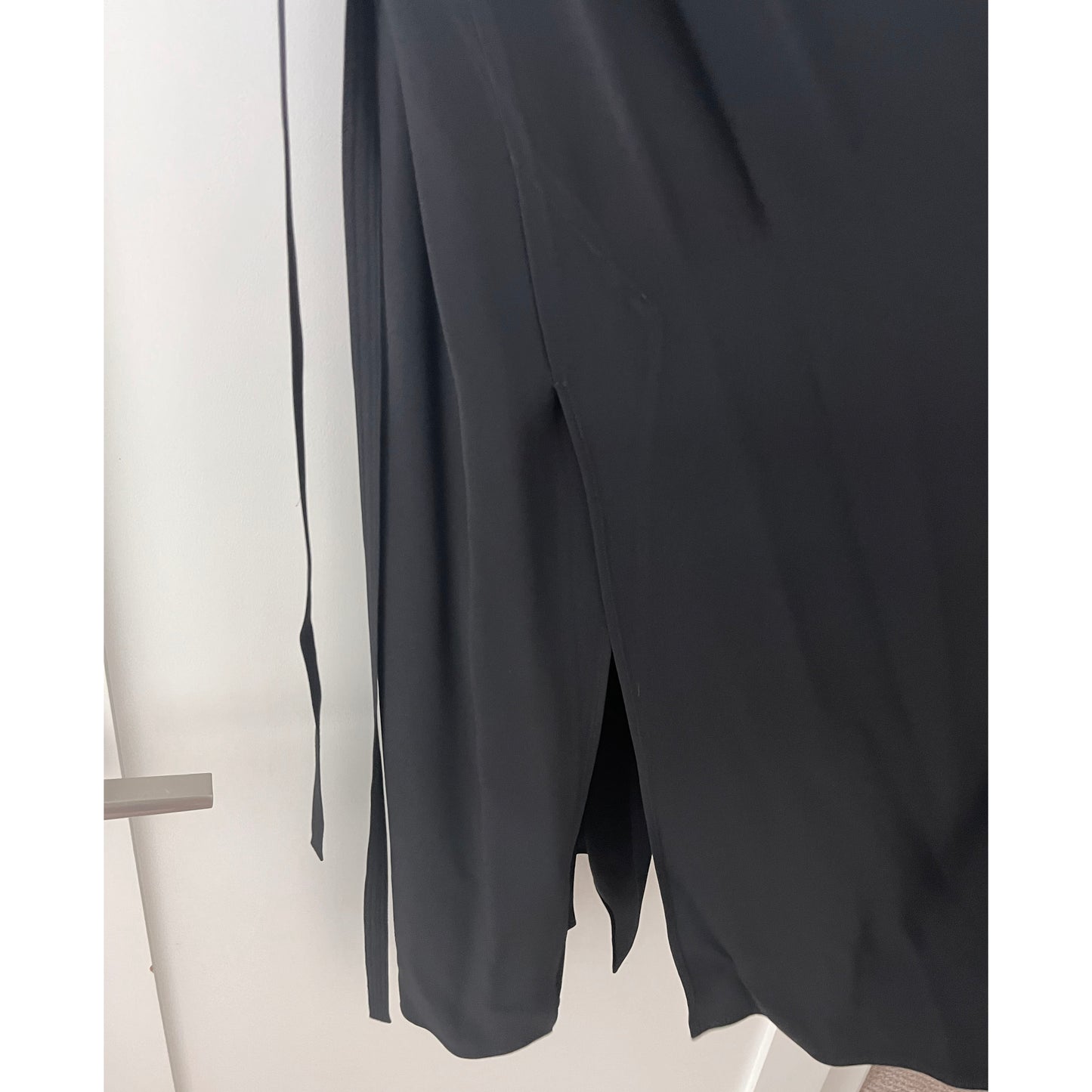 Helmut Lang Black Crepe Wrap Dress, size XS