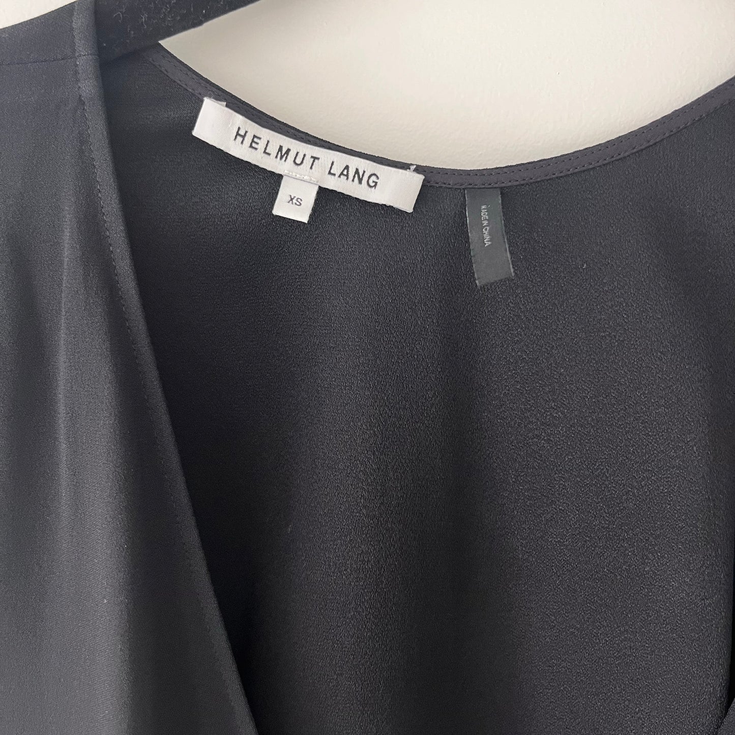 Helmut Lang Black Crepe Wrap Dress, size XS