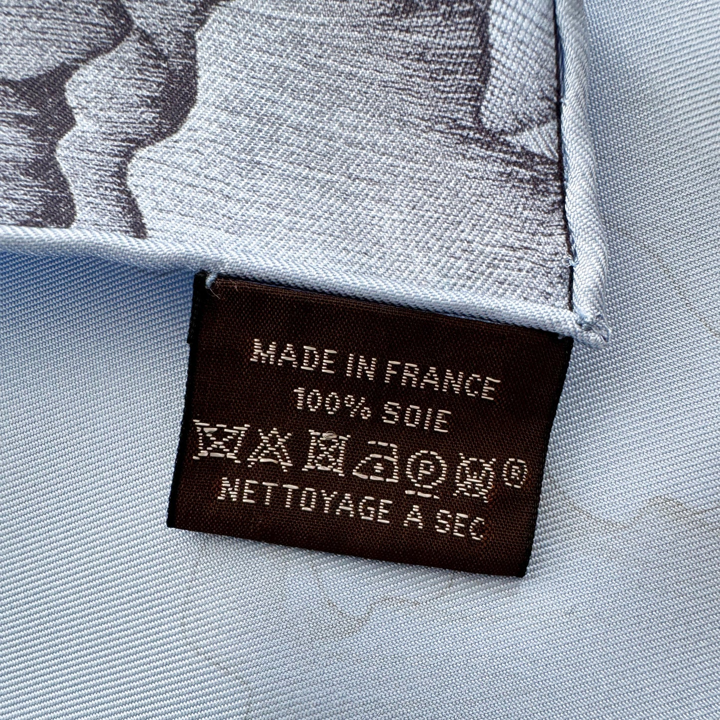 Hermes "A L’Ombre des Pivoines" 90cm Silk Scarf in Blue