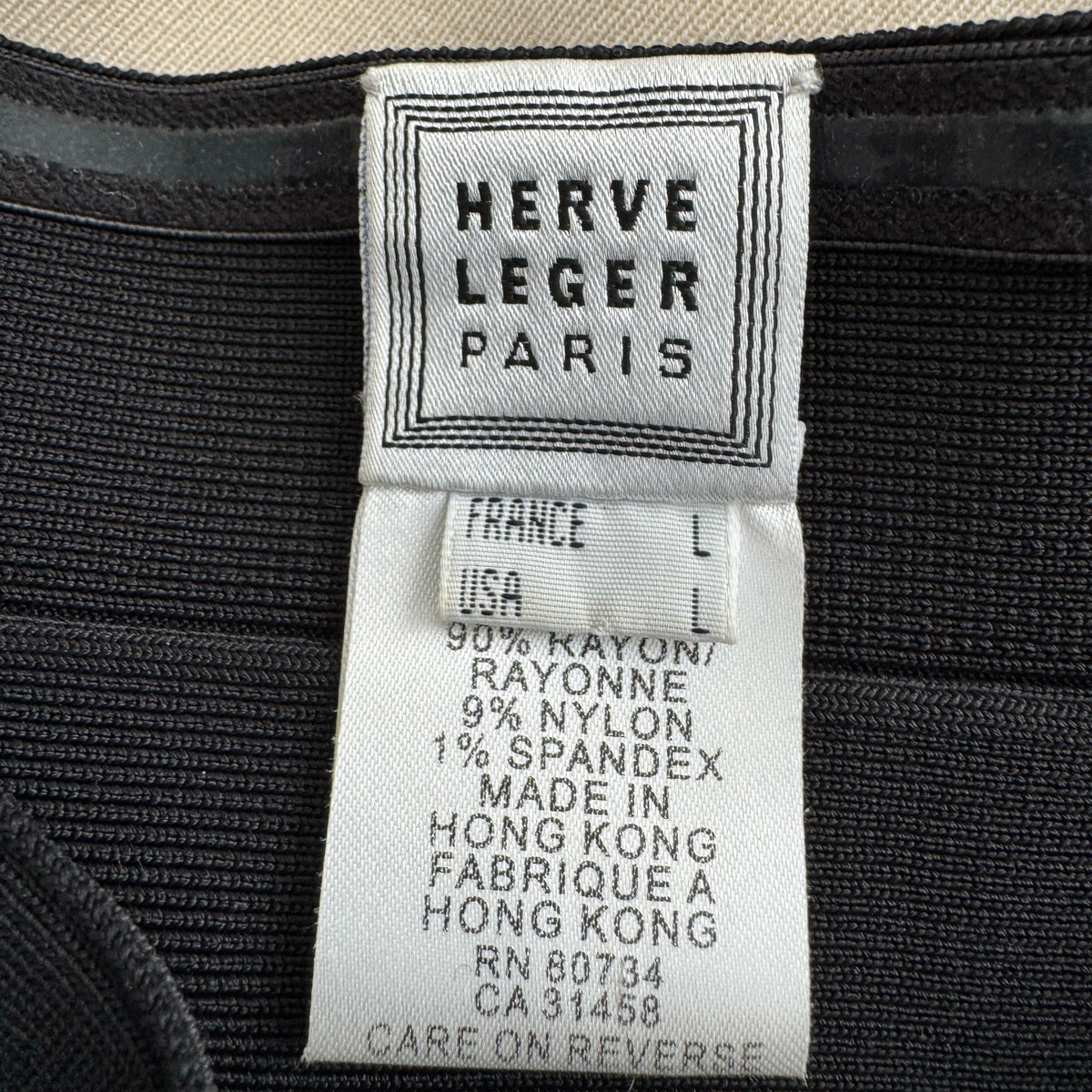 Herve Leger Strapless Top in Black, size Large