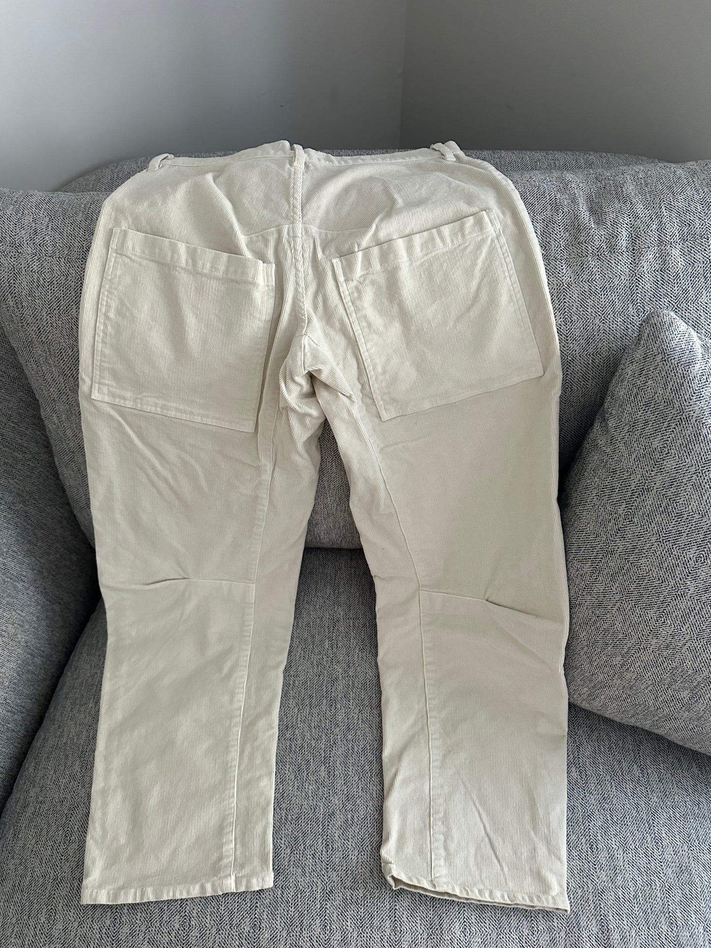 Nili Lotan "Shon" Corduroy Pant in Winter White, size 00 (fits like size 2)