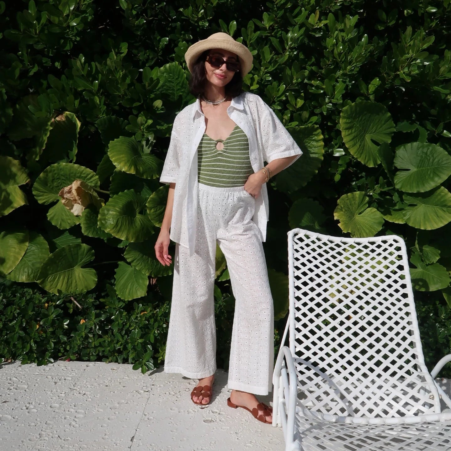 La Maregold "Mila" Shirt in White Eyelet, size M/L