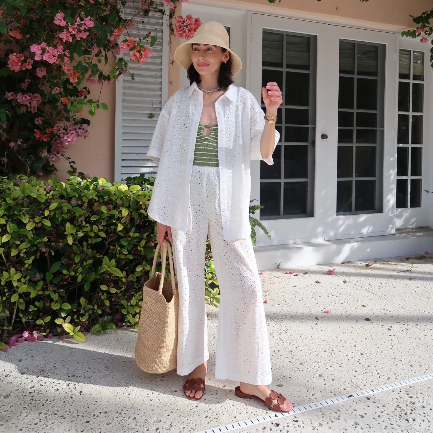 La Maregold "Mila" Shirt in White Eyelet, size M/L