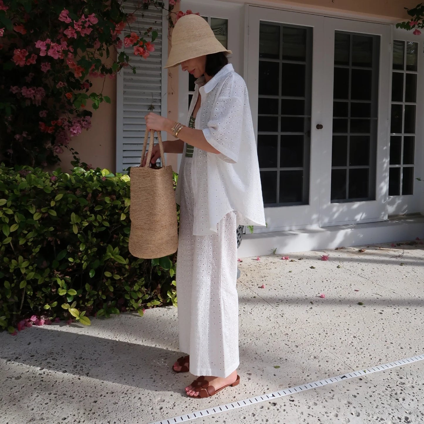 La Maregold "Mila" Shirt in White Eyelet, size M/L